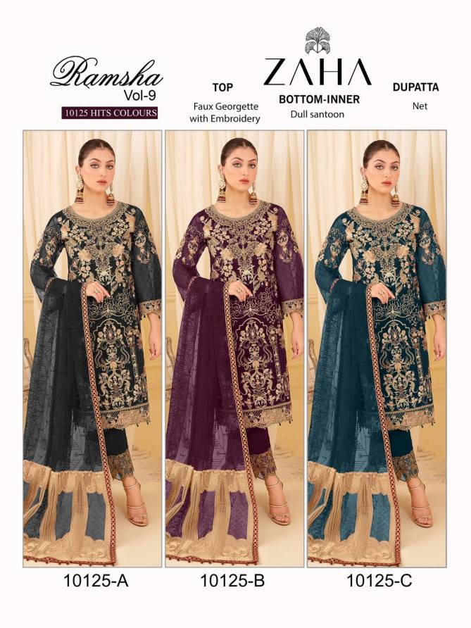 Zaha Ramsha Vol 9 Georgette Pakistani Suits Catalog